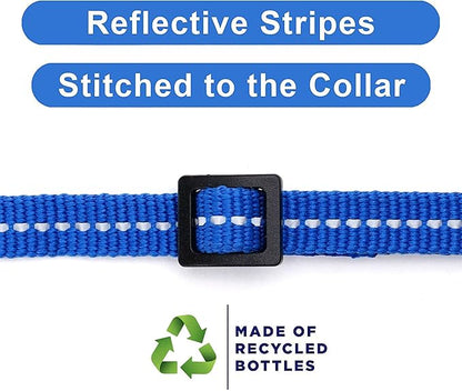 Pawtitas Recycled Blue Reflective Cat Collar – Eco-Friendly Breakaway Safety - Image 4