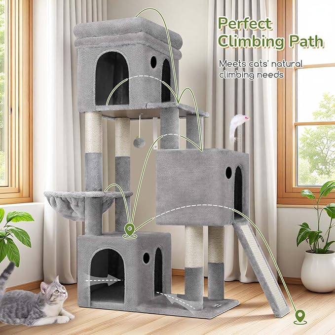 Globlazer Cat Tower for Multiple Indoor Cats, 52 inch Heavy Duty Cat Tree - Image 5