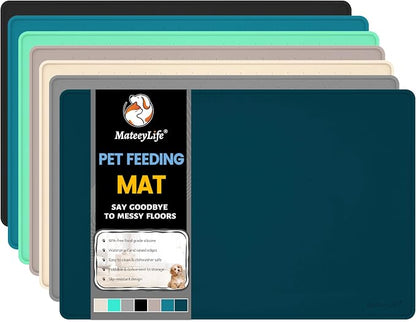 MateeyLife Dog & Cat Food Mat, Waterproof & Nonslip Silicone Feeding Mats by MateeyLife
