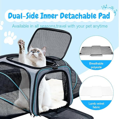 Double Expandable Cat Carrier, Airline Approved Soft-Sided Pet Travel Carrier - Image 8
