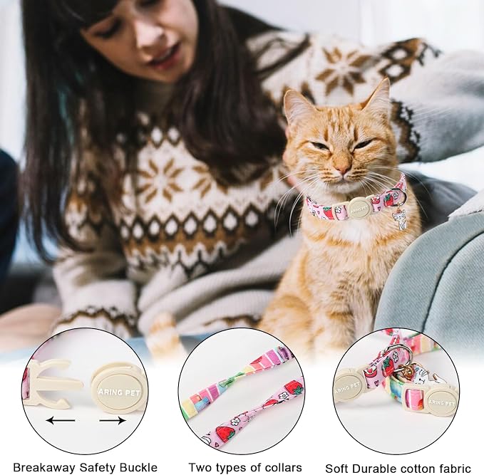 ARING PET 2 Pack Cat Collars-Cute Breakaway Cat Collar - Image 2