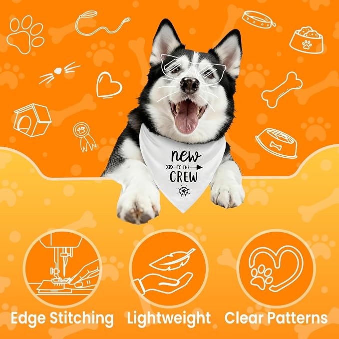 New to The Crew Dog Bandana New Puppy Announcement Gender Reveal Gift - Image 2