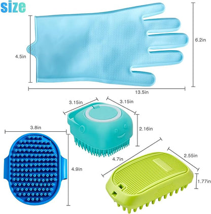 4-Piece Rubber Pet Grooming Kit - Image 6