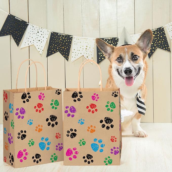 Blulu 20 Pcs Puppy Dog Paw Gift Bags - Image 7