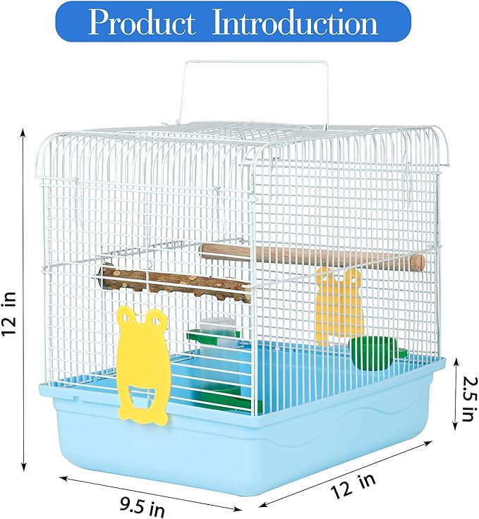Small Bird Cage, Lightweight for Parakeets, Hanging for Parrot, Travel for - Image 2