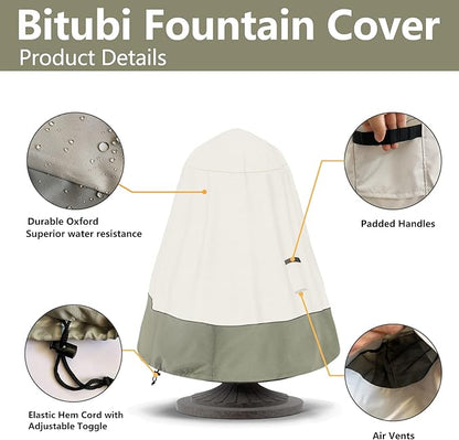 Bitubi Fountain Cover（40"x50"） 600D Oxford Cloth Garden Fountain Statue - Image 4