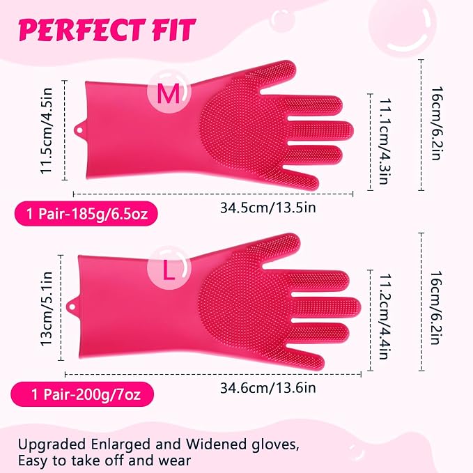 Pecute Pet Grooming Gloves Large, Heat Resistant Dog Washing Gloves - Image 6