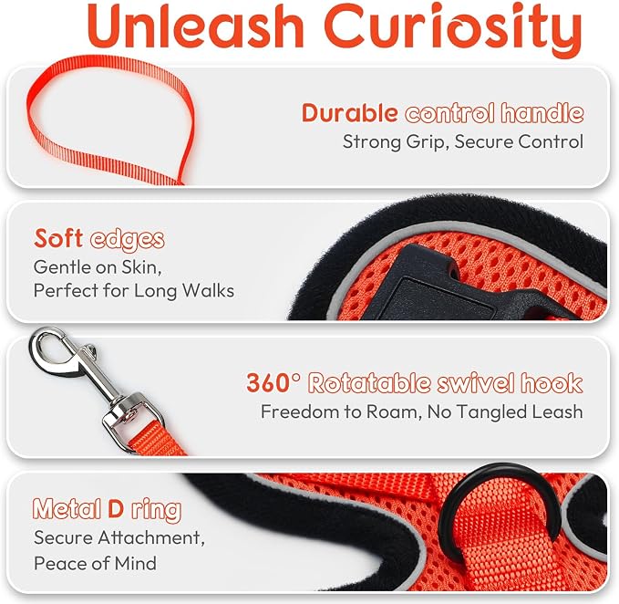 Dooradar Cat Harness and Leash Set, Escape Proof Safe Adjustable Kitten Vest - Image 6