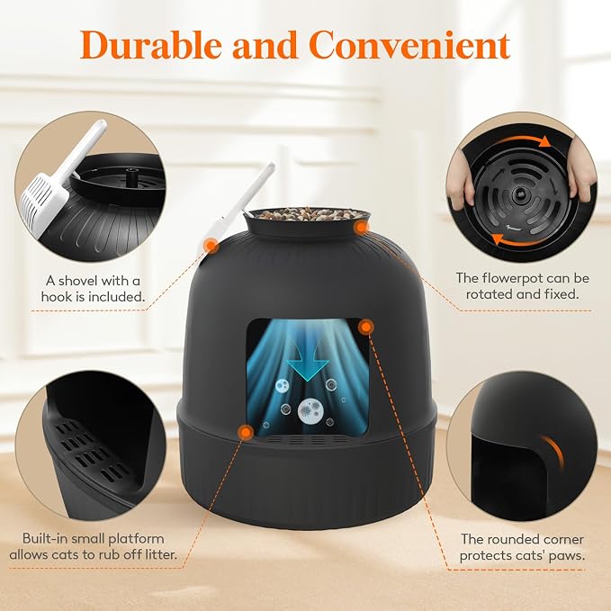 Lifewit Cat Litter Box, Hidden Enclosure Litter Tray - Image 7