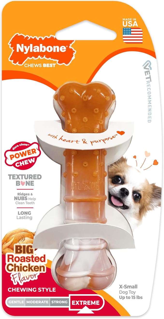 Nylabone Limited Edition 70th Birthday Textured Bone Power Chew Toy - Image 9