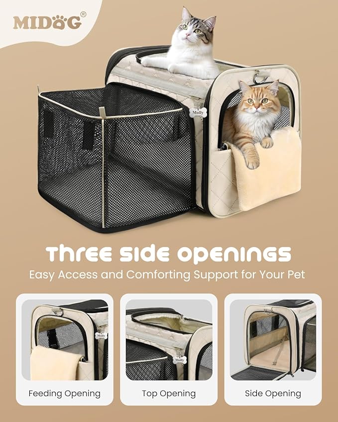 MIDOG Cat Carrier Soft for Small to Medium-Sized Cats, TSA Airline Approved - Image 3
