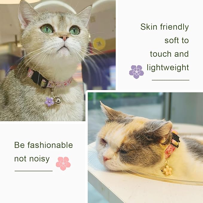 Yizepet Cat Collars with Bells, Breakaway Kitten Collar, Cute Kitty Collar - Image 4