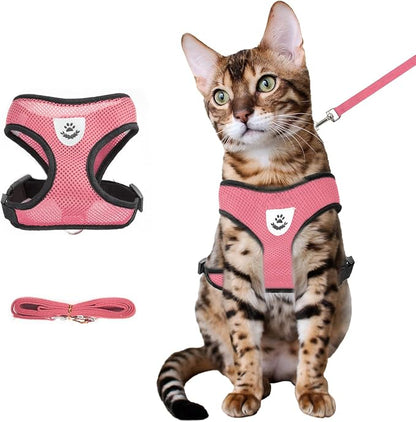 shudyear Summer cat Chest Harness and Leash, Anti-Escape Adjustable Soft mesh by Shudyear