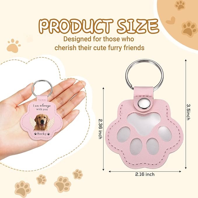 Custom Leather Pet Fur Keychain – Personalized Memorial Keepsake Keyring - Image 3