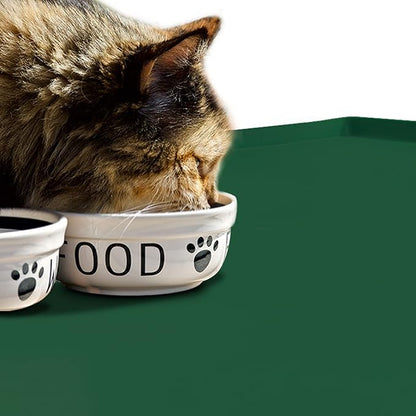 Dog Food Mat, Silicone Waterproof Food Tray, Non Slip Pet Bowl Mats Placemat - Image 6