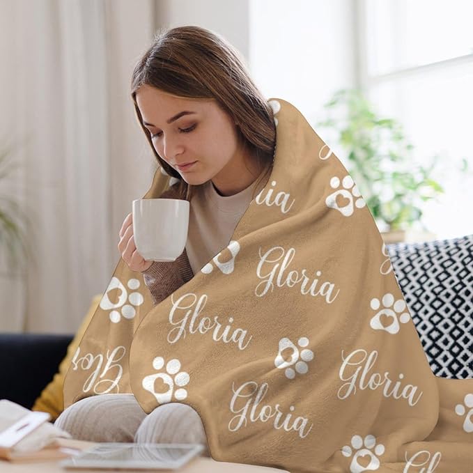 Personalized Paw Print Dog Blanket - Image 4