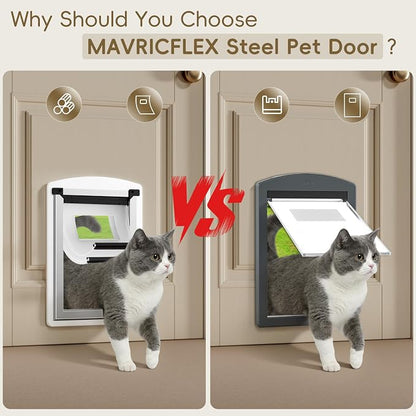 MAVRICFLEX Cat Door for Door, All-Stainless Steel Frame Cat Door - Image 5