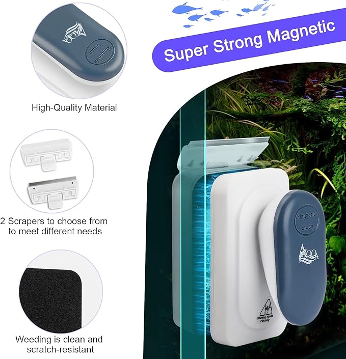 AQQA Aquarium Strong Magnetic Cleaner Brush, Fish Tank Glass Algae Magnet - Image 4