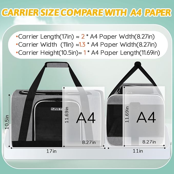 Petskd Pet Carrier 17x11x10.5 Delta American United Airline Approved, Pet - Image 3