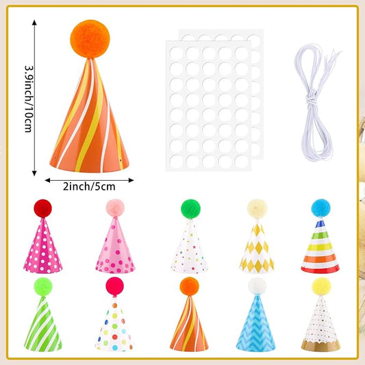 10 PCS Colorful Mini Party Hats - Image 2