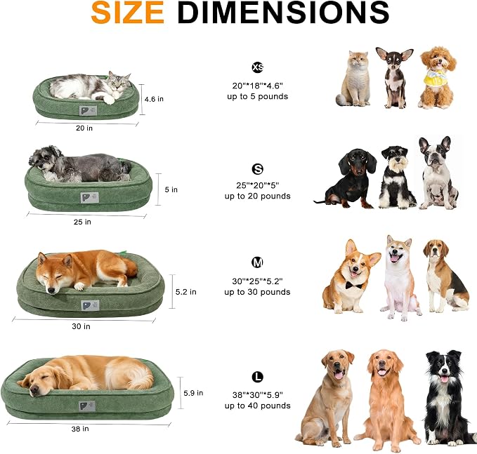 Orthopedic Dog Bed for Medium Dog, Washable - Image 2