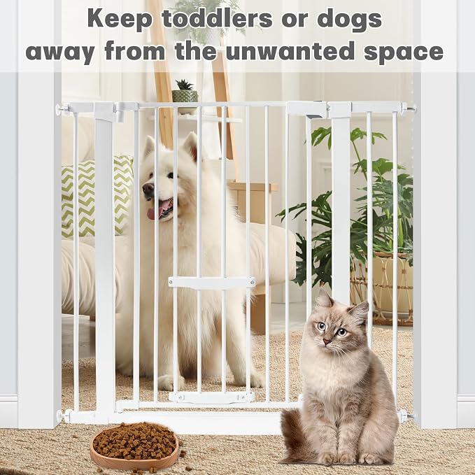 37 Inch Tall Baby Gate with Cat Door, Adjustable 29.55" and -40.55" Wide Auto - Image 6