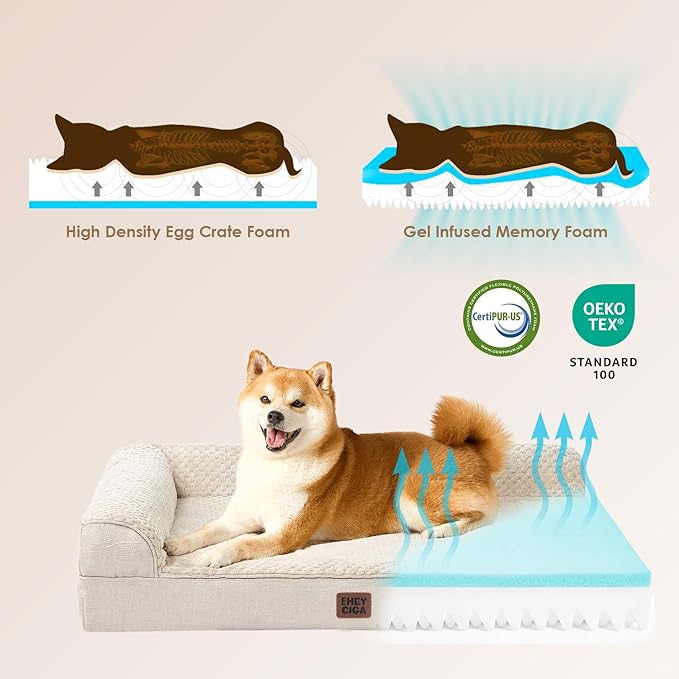 EHEYCIGA Orthopedic Dog Bed Medium Size Dogs, Memory Foam Dog Bed - Image 4
