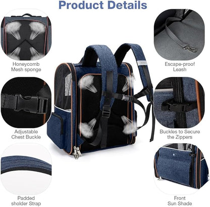 Lekebobor Extra Large Cat Backpack Carrier Expandable Pet Carrier Backpack - Image 5