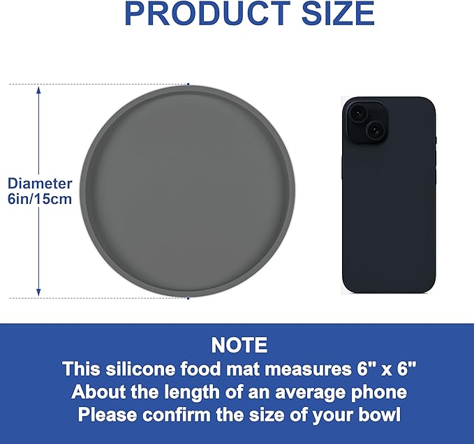 Arespark Pet Silicone Food Mat, Round Eating Tray - Image 5