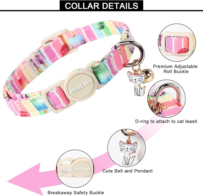 ARING PET 2 Pack Cat Collars-Cute Breakaway Cat Collar - Image 3