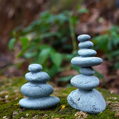 OwMell Balanced Stones Cairn Statue Garden Decor, Stacked Zen Rock Stone - Image 5
