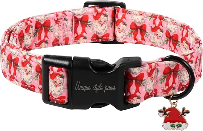 Unique Style Paws Christmas Dog Collar, Lightweight & Adjustable Pet Collar by Uniquestylepaws