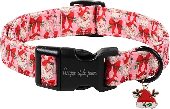 Unique Style Paws Christmas Dog Collar, Lightweight & Adjustable Pet Collar by Uniquestylepaws