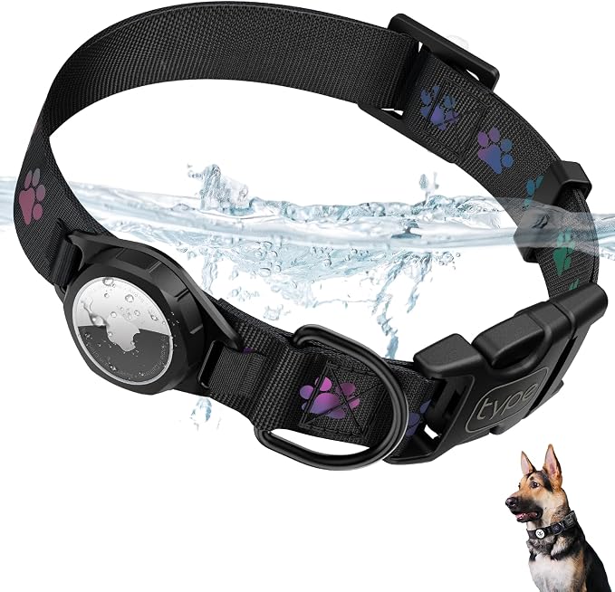 Dog Collar with Airtag Holder, IP67 Waterproof Reflective AirTag Dog Collars by typecase
