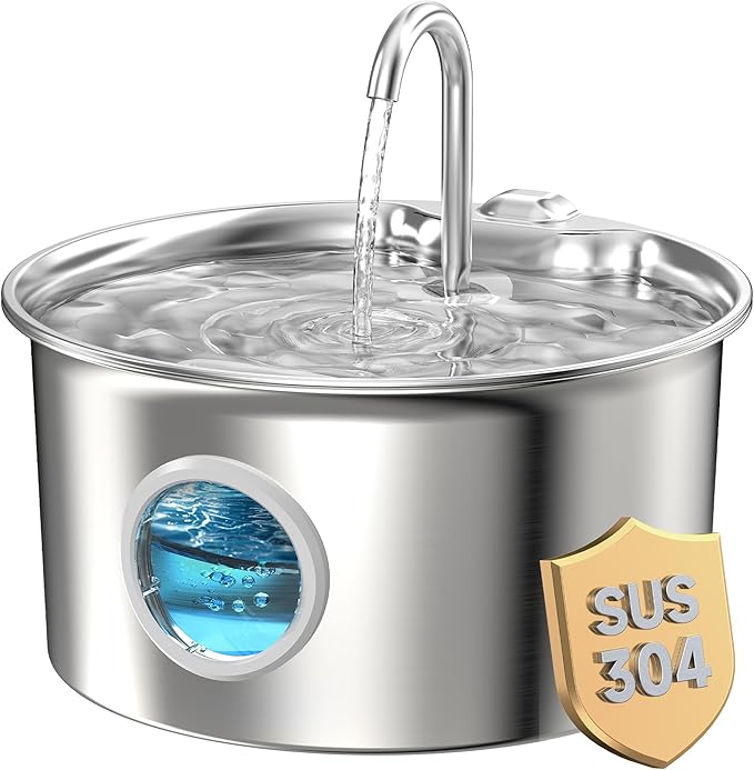 Cat Water Fountain Stainless Steel: Cat Fountain by ATMZIQXR