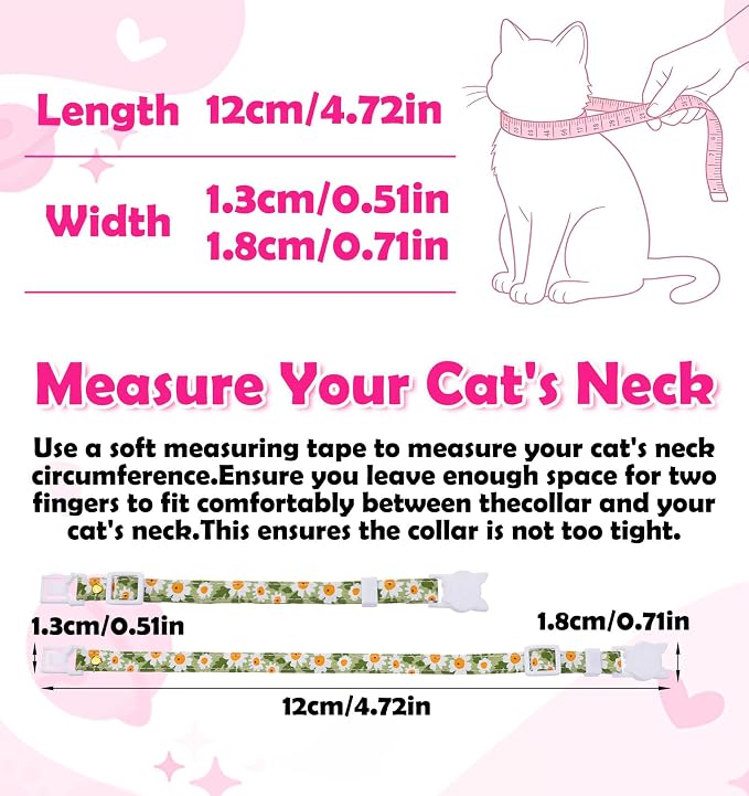 2 Pack Cat Collar Breakaway, Daisy Collar - Image 2