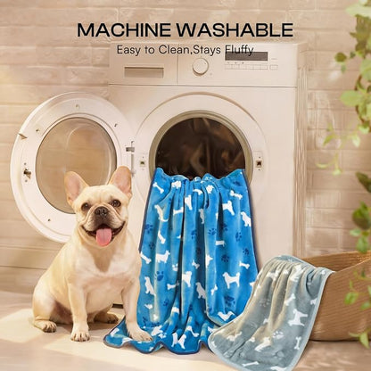 Luciphia 1 Pack 3 Dog Printed Fleece Pet Blankets Washable，Soft Warm Throw - Image 7