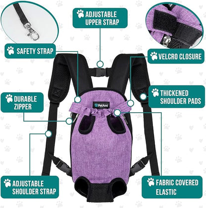 PetAmi Dog Carrier Backpack, Adjustable Dog Pet Cat Front Carrier Backpack | - Image 4