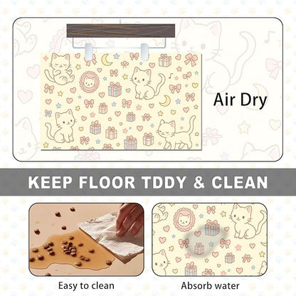 Cute Cat Pet Feeding Mat Adorable Kitten Food Placemat - Image 6