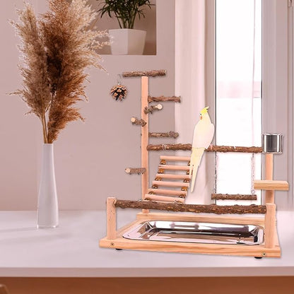 Bird Playground Parrot Playstand, Parrot Stand, Bird Wood Tall Standing Block - Image 6