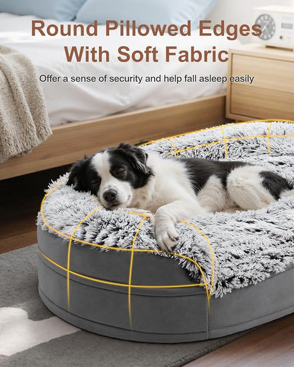 Dog Beds for Jumbo Dogs, 47.5"x35"x7.6", Removable and Washable Cover, Raised - Image 2