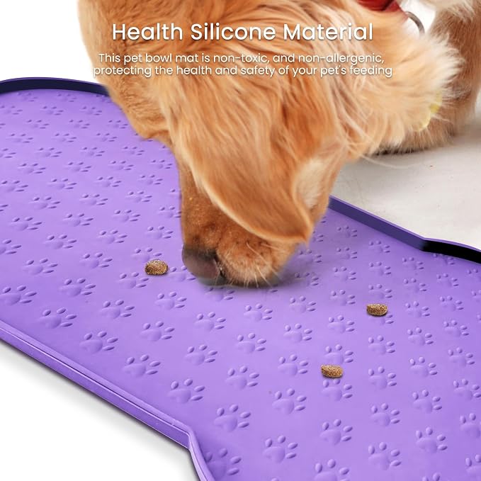Dog Food Mat Anti-Slip Silicone Dog Bowl Mat Thicker Pet Placemat Waterproof - Image 6