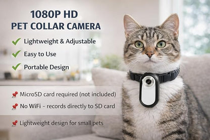 Mini Dog Collar Camera 1080P – Records to Micro SD Card – No Live Streaming – - Image 4