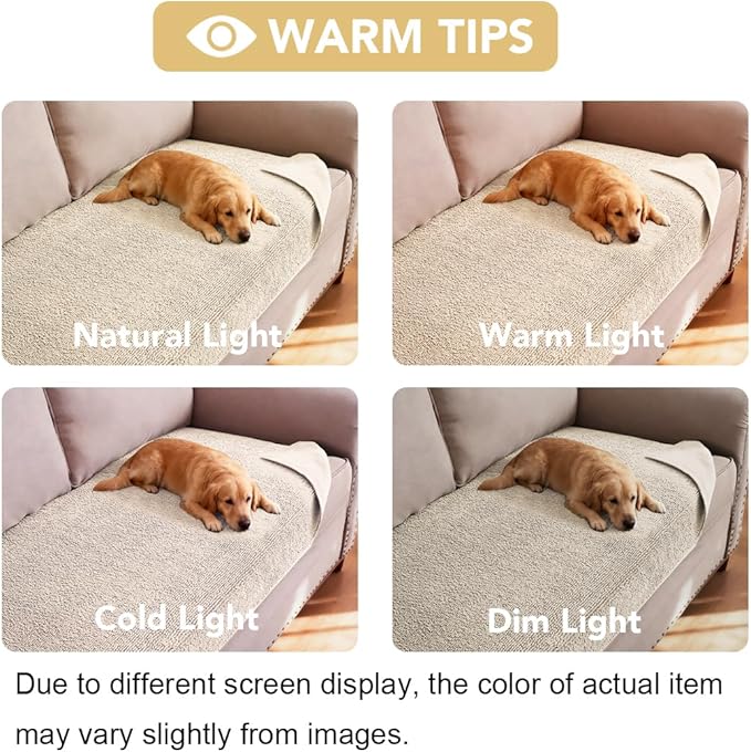 H.VERSAILTEX Non Slip Pet Couch Cover Chenille Dog Bed Protector Thick Soft - Image 7