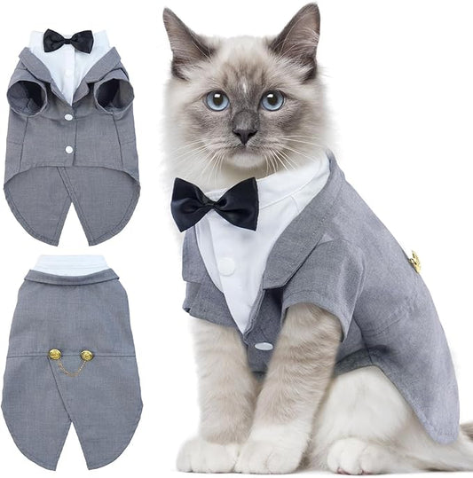 DENTRUN Cat Tuxedo Outfit, Sphynx Cat Costume Formal Suit by DENTRUN
