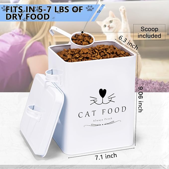 Meraki Home Farmhouse Cat Food and Treats Containers + Feed Scoop + Pet Food - Image 3