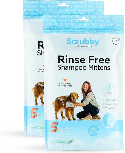 No Rinse Pet Wipes | Rinse Free Shampoo Mittens | Dogs & Cats | Bath Wipes by Unknown