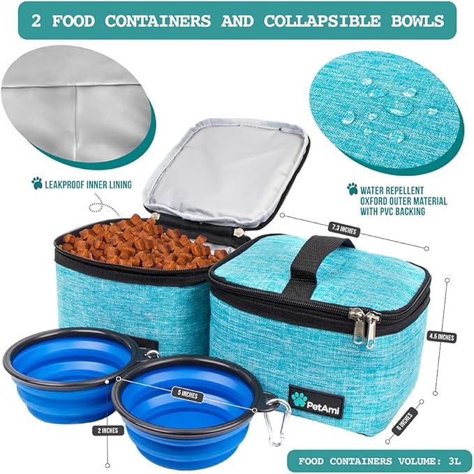 PetAmi Dog Travel Bag, Travel Pet Bag Organizer, Dog Food Travel Bag - Image 3