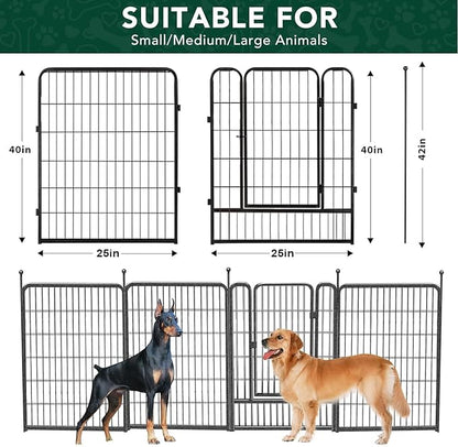 Dog Playpen Outdoor, 16 Panels 40" High Metal Dog Fence - Image 6