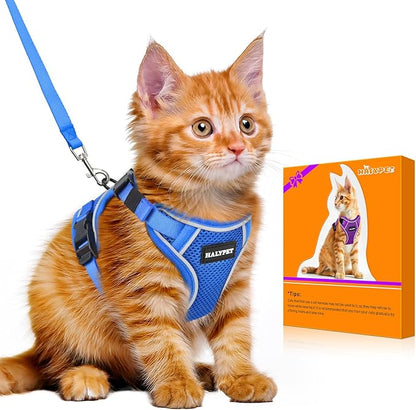 Halypet Cat Harness and Leash Set Escape Proof Adjustable Cat Leash Comfortable by DOMoreWithYourPet